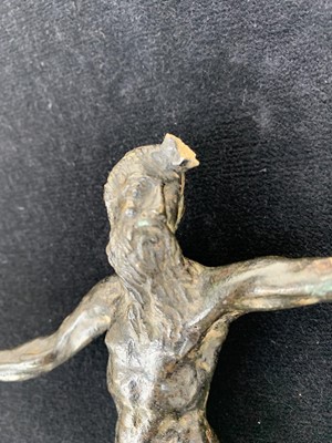 Lot 216 - A bronze figure of a bearded naked man. Height...