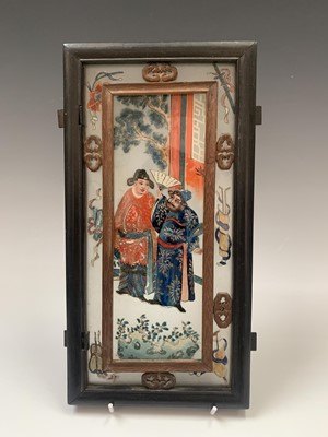 Lot 90 - A Chinese reverse painting on glass, circa...