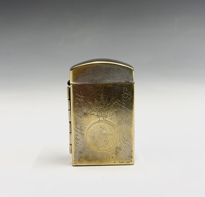 Lot 274 - A 19th century silver plated brass lighter...