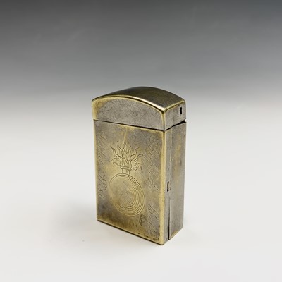 Lot 274 - A 19th century silver plated brass lighter...