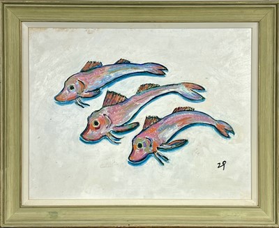 Lot 236 - Joan GILCHREST (1918-2008) 3 Gurnards Oil on...