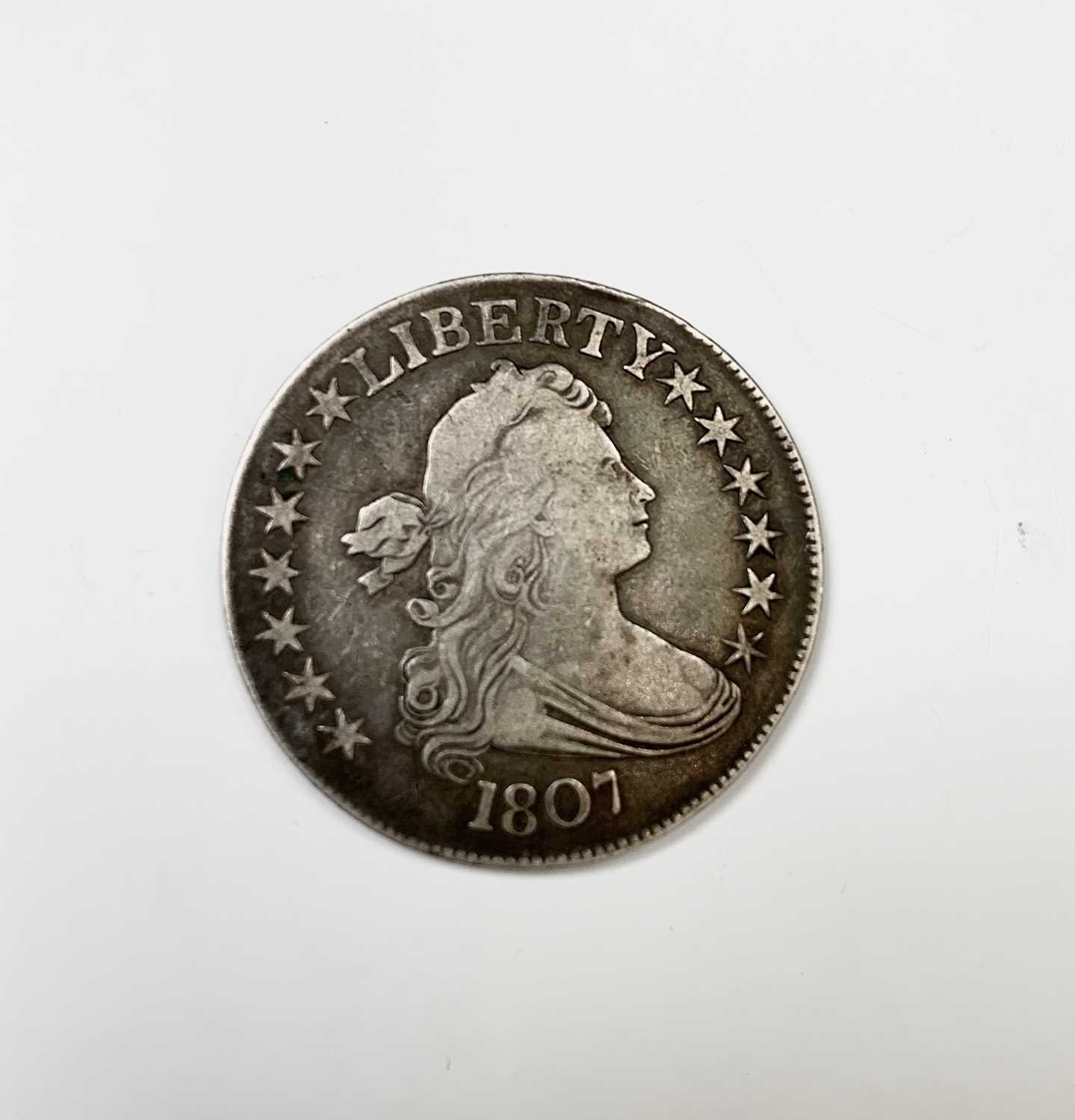 Lot 59 - U.S.A. Half Dollar: A rare draped bust silver...