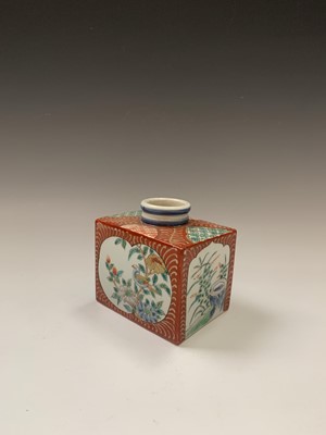 Lot 69 - A Japanese porcelain inkwell, 19th century, of...