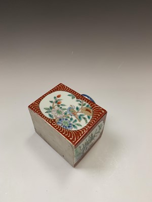 Lot 69 - A Japanese porcelain inkwell, 19th century, of...