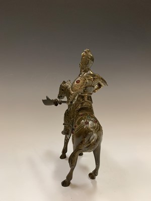 Lot 143 - A Japanese bronze figure of a samurai warrior...
