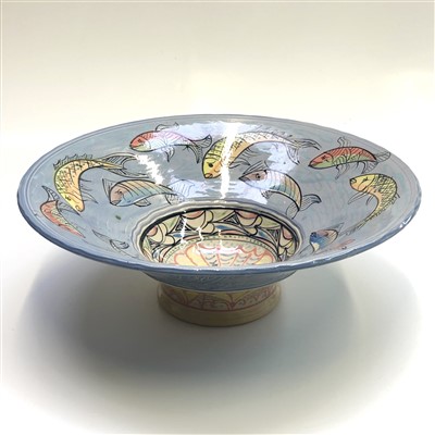 Lot 956 - A large hand-painted ceramic bowl by John...