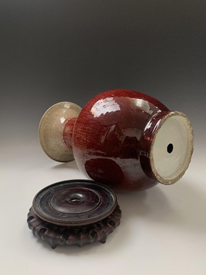 Lot 29 - A large Chinese sang de boeuf porcelain vase,...