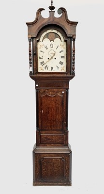 Lot 2926 - A 19th century oak and mahogany banded 8 day...