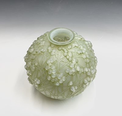 Lot 985 - A Lalique opalescent glass vase, 'Druide',...