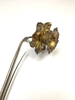 Lot 163 - A Tiffany & Co silver gilt daffodil Ht 28.5cm...