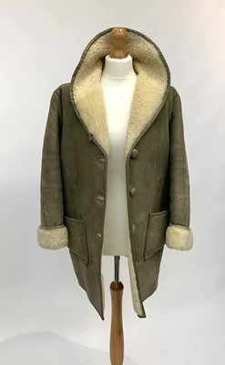 Lot 2856 - A 1960s olive green sheepskin coat by Antartex...