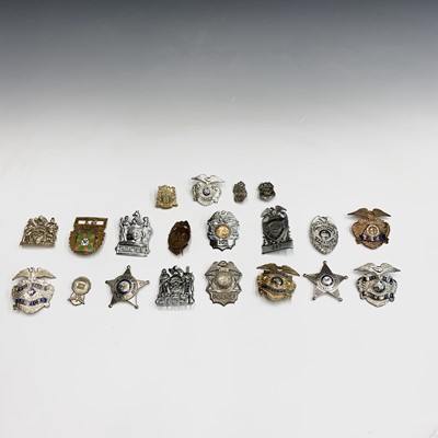 Lot 259 - A group of 18 Police and Sheriff badges,...