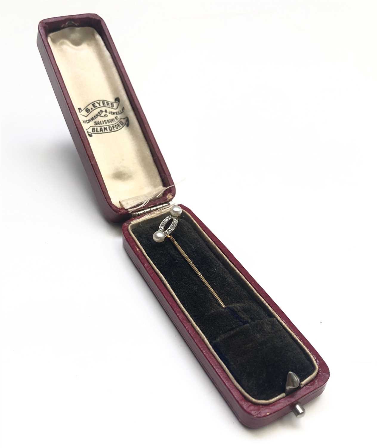 Lot 2562 - A Belle Epoque gold stick pin set with...