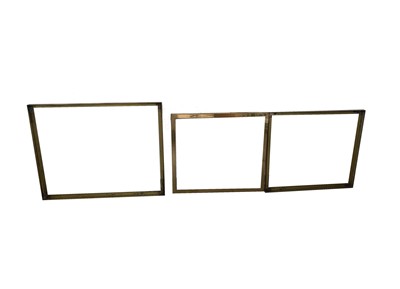 Lot 242 - A pair of polished brass picture frames, 70 x...