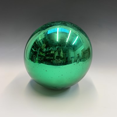 Lot 673 - A Victorian Green glass witch ball, diameter...