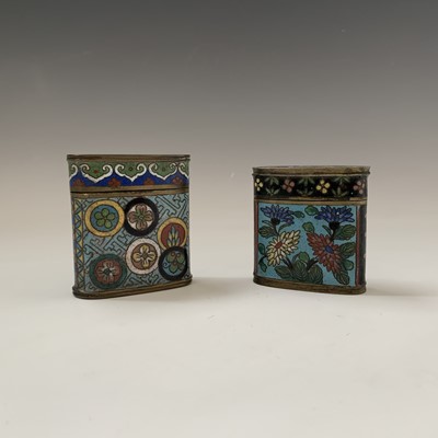 Lot 176 - A pair of Japanese cloisonne boxes, 19th...