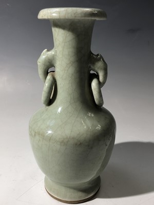 Lot 175 - A Chinese celadon crackle-glazed vase, early...