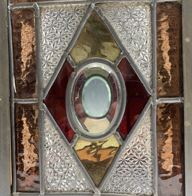 Lot 676 - A late Victorian leaded glass hall lantern,...