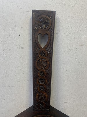 Lot 3270 - A Victorian carved oak spinning chair, height...