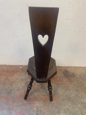 Lot 3270 - A Victorian carved oak spinning chair, height...