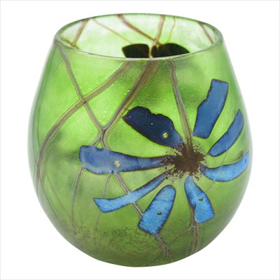 Lot 923 - A Norman Stuart Clarke art glass vase, signed...