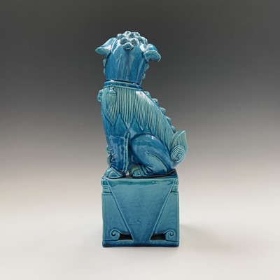 Lot 170 - A large Chinese turquoise porcelain dog of fo,...