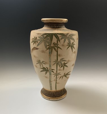 Lot 187 - A large Japanese Satsuma pottery vase, late...