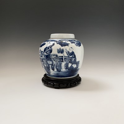 Lot 199 - A Chinese blue and white ginger jar, with...