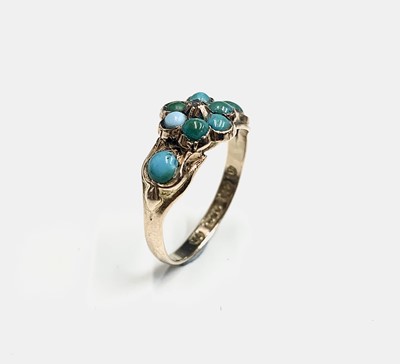 Lot 675 - A Victorian 15ct gold turquoise and diamond...