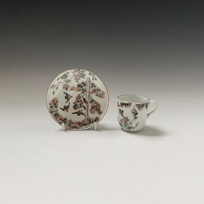 Lot 197 - A Japanese porcelain cup and saucer, Meiji...