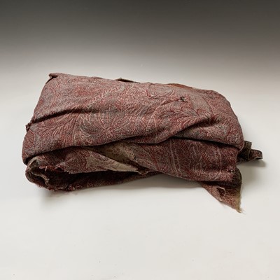 Lot 1056 - A large woven paisley shawl, 255 x 164cm.