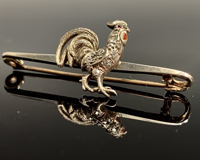 Lot 657 - A white gold diamond pave set cockerel brooch...