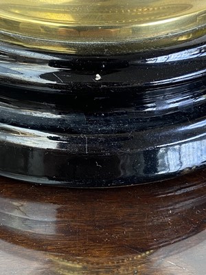 Lot 296 - A Victorian oil lamp, with floral painted pink...