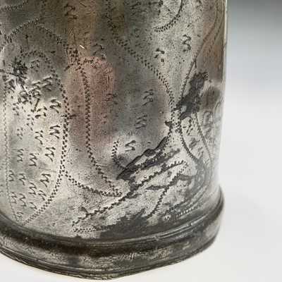 Lot 542 - A Stuart pewter tankard by Samuel Booth of...