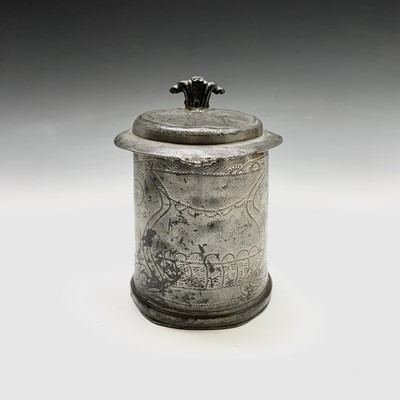Lot 542 - A Stuart pewter tankard by Samuel Booth of...