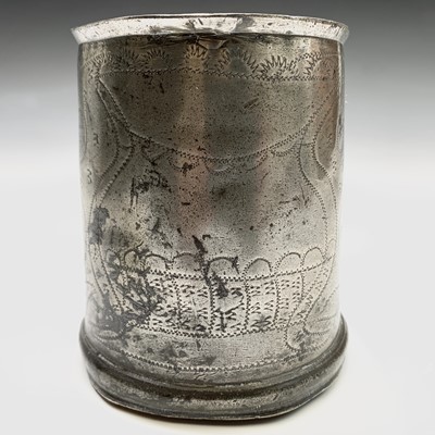 Lot 542 - A Stuart pewter tankard by Samuel Booth of...