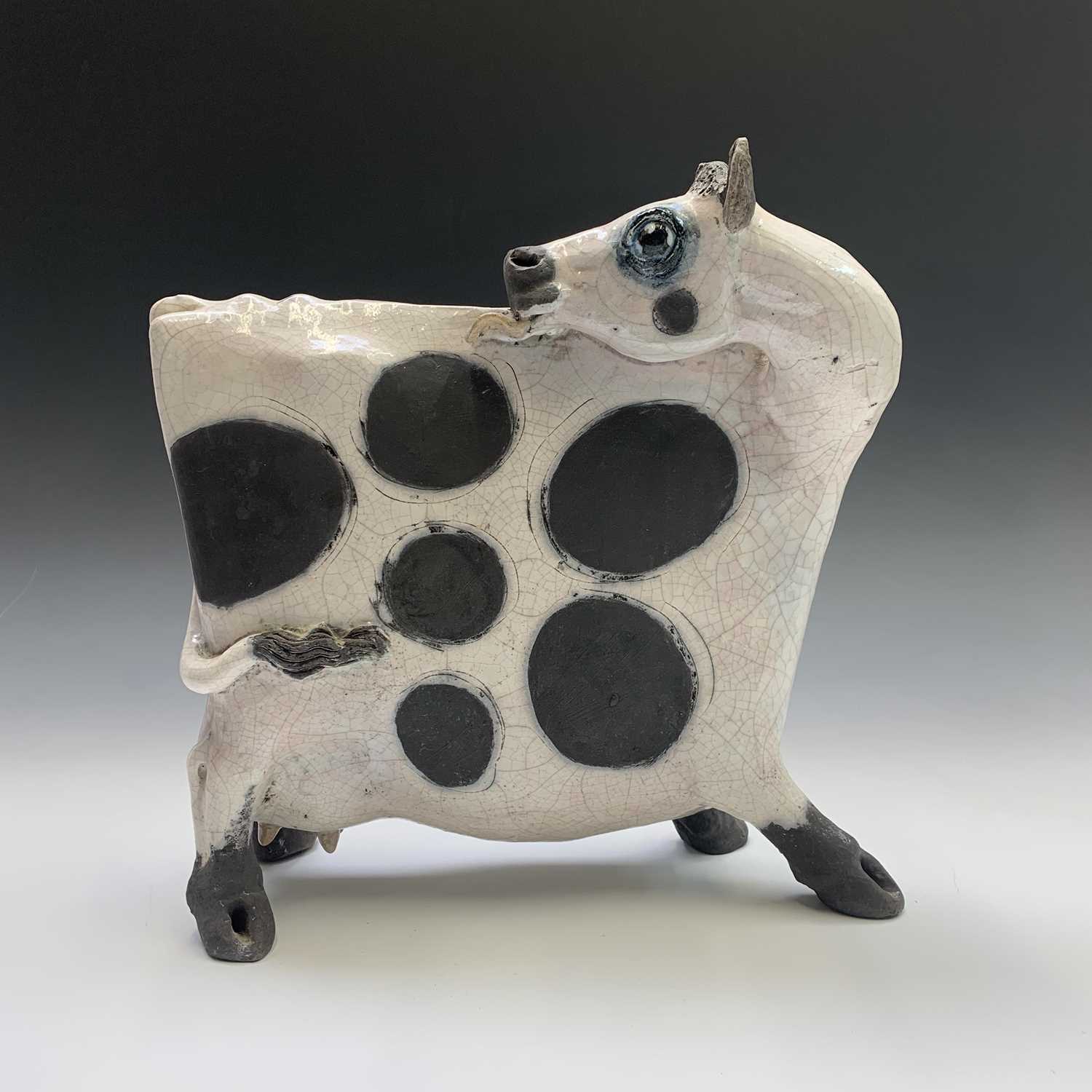 Lot 1040 - Lanson Rudge, a raku studio pottery figure of...