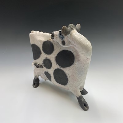 Lot 1040 - Lanson Rudge, a raku studio pottery figure of...