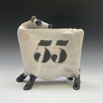 Lot 1040 - Lanson Rudge, a raku studio pottery figure of...