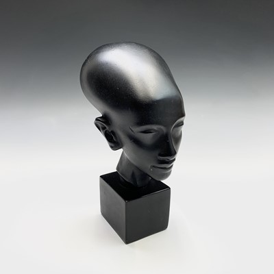 Lot 538 - Danish design - A black painted plaster bust,...