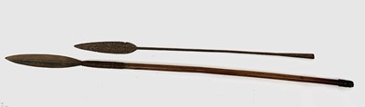 Lot 672 - An antique tribal spear, with turned wooden...