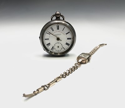 Lot 829 - A gold cased ladies wristwatch and a silver...