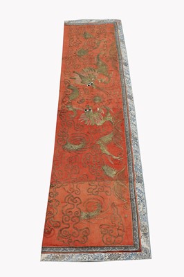 Lot 231 - A Chinese silk embroidered and gold metal...