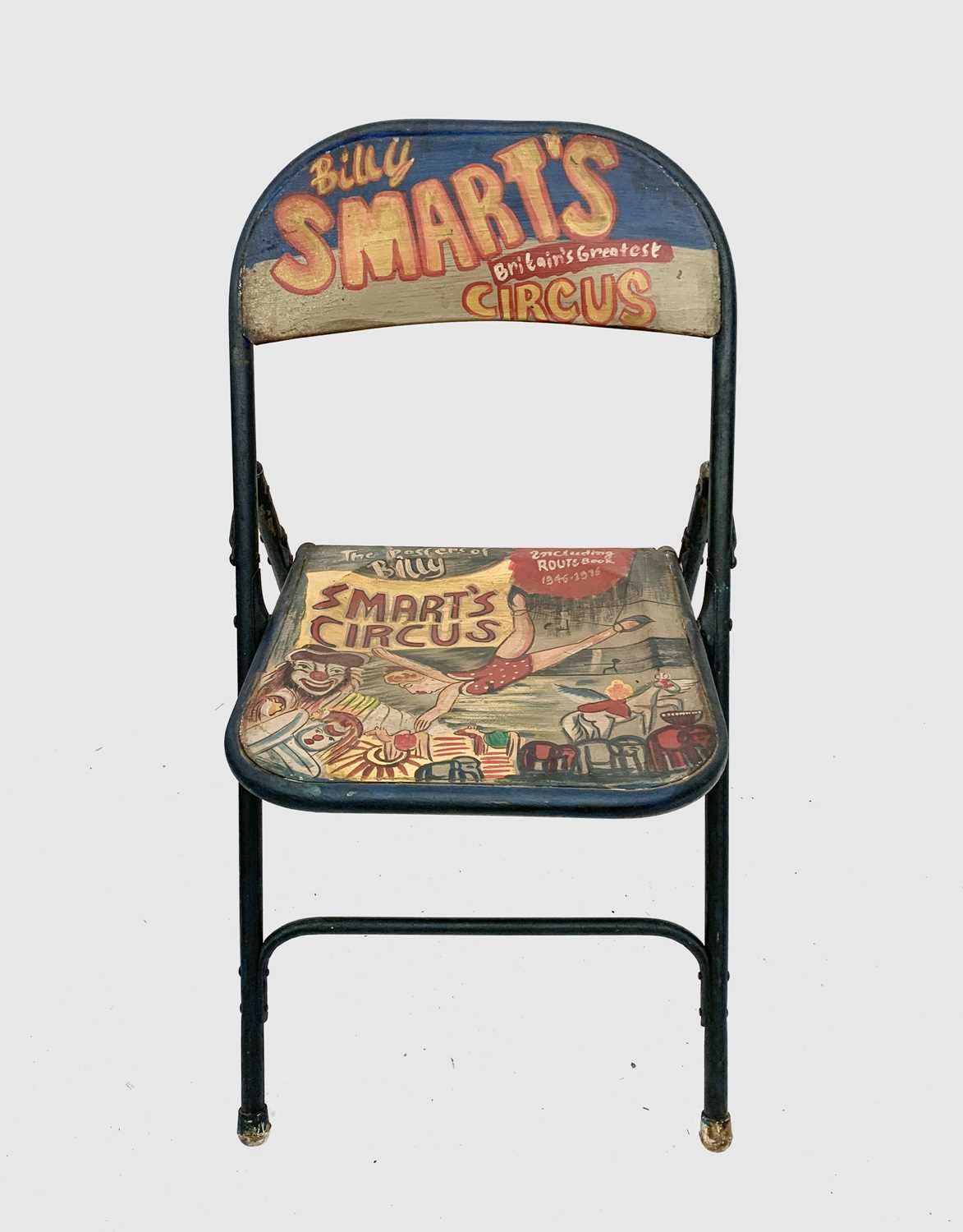 Lot 3249 A pair of painted metal folding chairs,