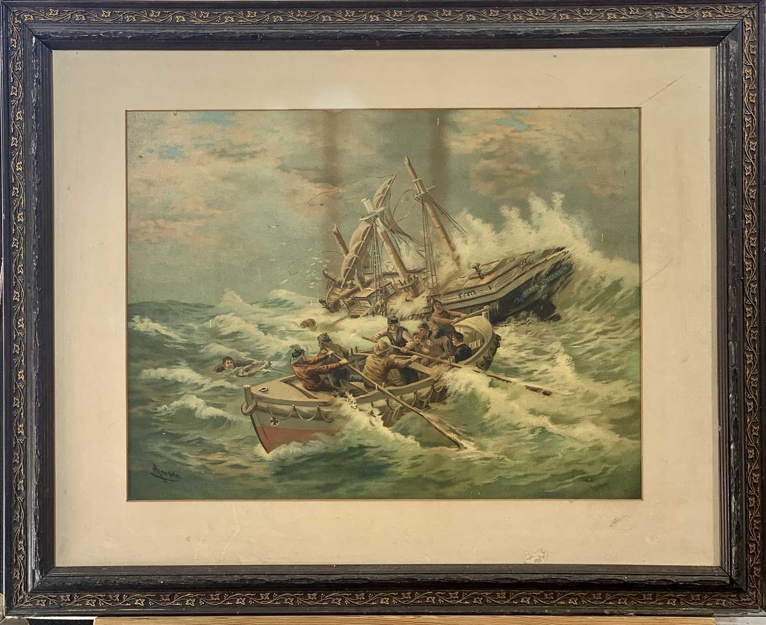 Lot 1586 - Alfred JENSEN (1859-1935) Wreck of the Gerda...