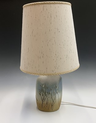 Lot 1001 - A Tremaen studio pottery table lamp with shade,...