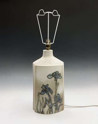 Lot 1002 - A Tremaen studio pottery lamp, tube lined and...