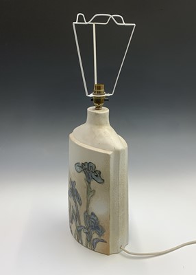 Lot 1002 - A Tremaen studio pottery lamp, tube lined and...