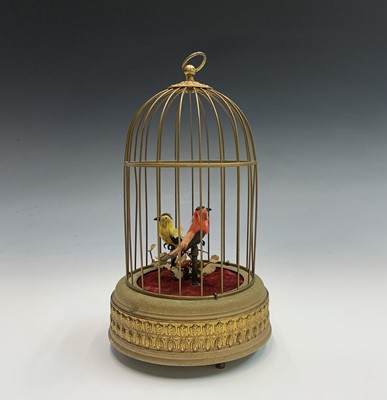 Lot 345 - A brass singing bird musical box, probably by...