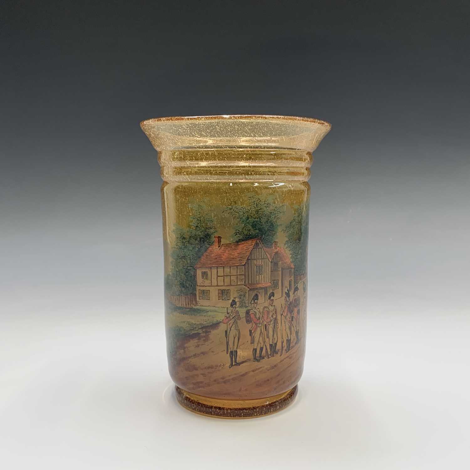 Lot 1005 - A continental amber glass vase, circa 1900,...